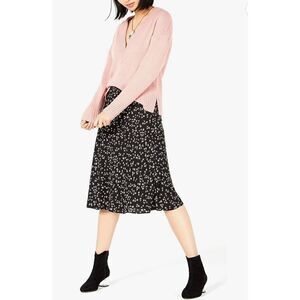 NWT bar lll floral daisy black midi skirt size 0
